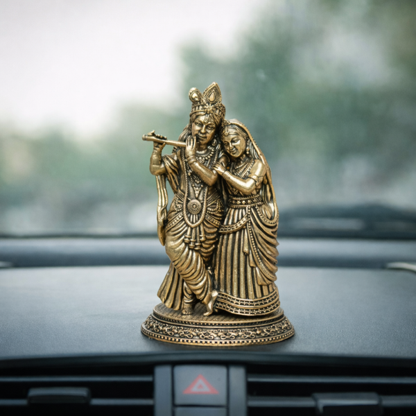 Superfine Radha Krishna Brass Statue for Puja & Gifting