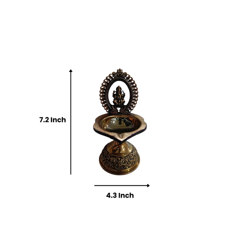 Traditional Superfine Brass Ganesh Deepam| Pooja Oil Lamp for Home & Temple Décor (7.2 Inches )