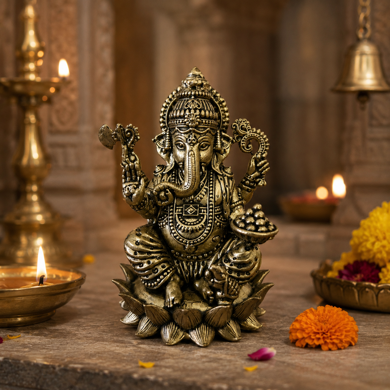 Super fine Brass Ganesha Statue