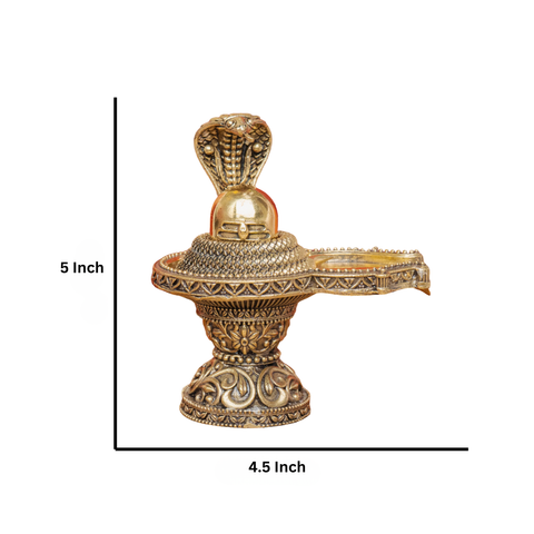 Superfine Brass Shivalinga with Protecting Naag Statue