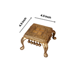 Brass Square Chowki with Bells