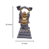 Set of 4 Resin Laughing Buddha Idols – Feng Shui Lucky Charm Figurines for Home & Office Decor, Wealth, Happiness & Prosperity Showpieces
