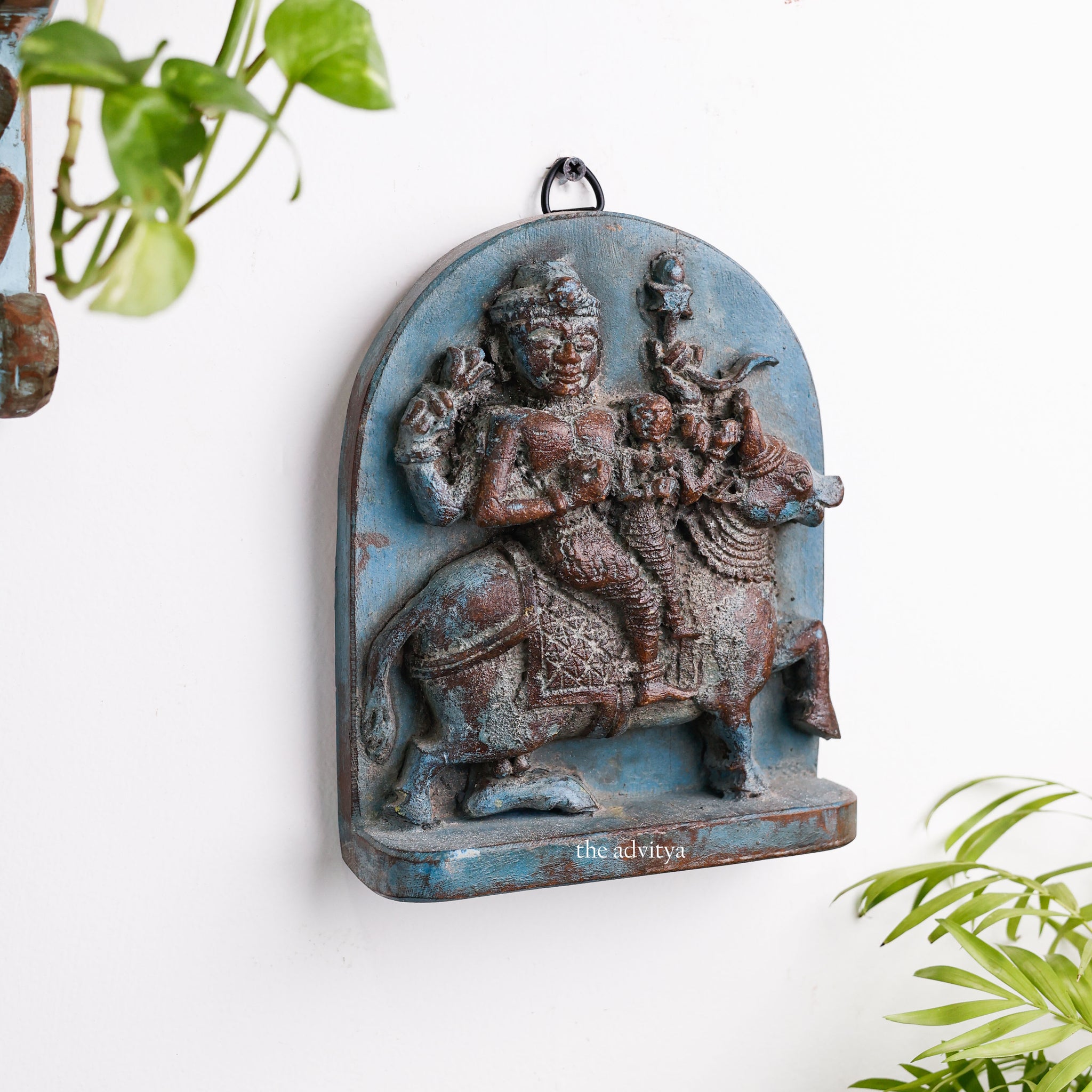 Vintage Wood Wall Hanging Of Ayyanar