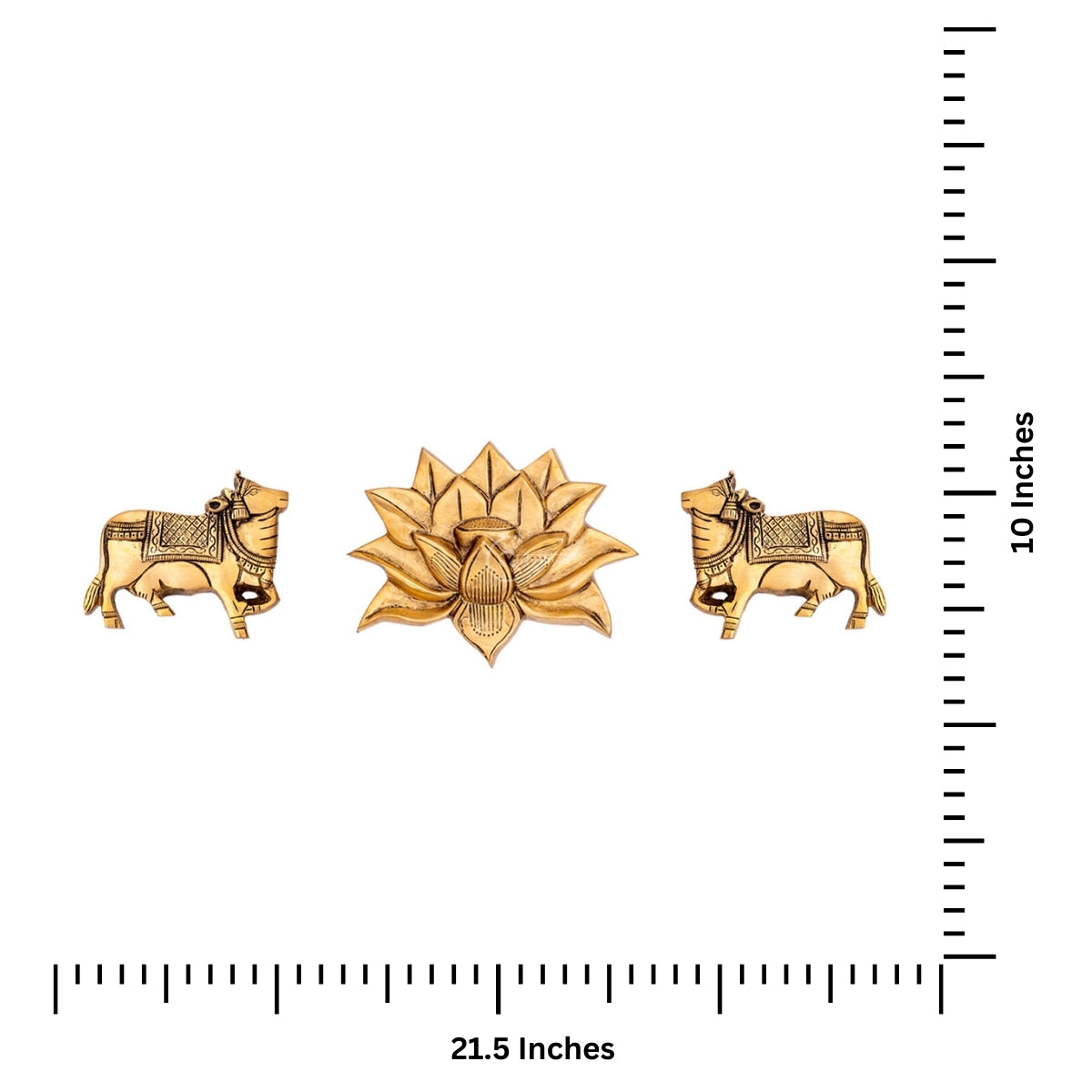 Brass Lotus With Cow Wall hanging