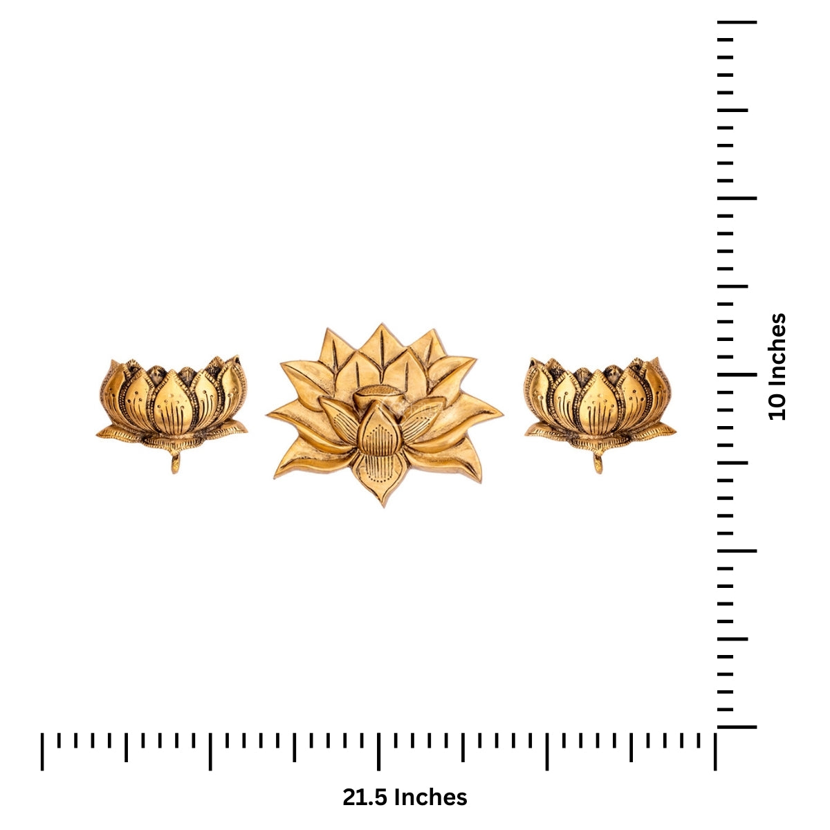 Brass Big Lotus with Small Lotus wall hanging