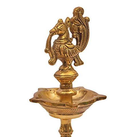 Brass Peacock Diya/Lamp Panchmukhi for Decoration