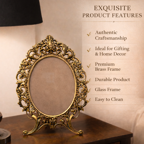 Photo Frame | Europeon Design | Golden Finish | Table Decor - 10.5 X 15.5 Inches