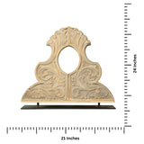 Vintage Carved Wooden Pediment Decor with Ornate Floral Design