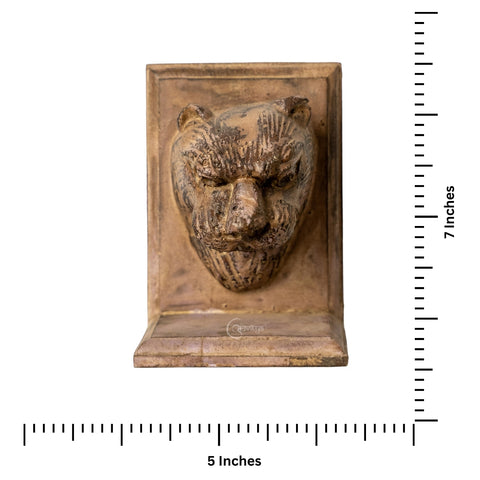 Lion Face Wooden Bookends (Pair)