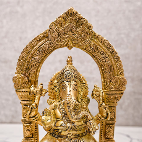 Vinayak,Vigneshwara,Vakratunda,Ganapati,Gajanand,Ganesha ,Chaturbhuja Lord Ganesha Seated on Throne