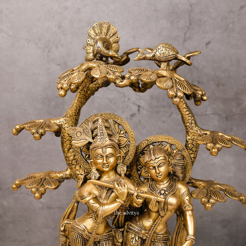 Radheshyaam,Madhavrada,Radha-Krishna,Yamunakrrishna,Brass Radha Krishna Under Sacred Tree