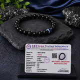 Natural Obsidian with Evil Eye Bracelet for Protection & Negative Energy Shield