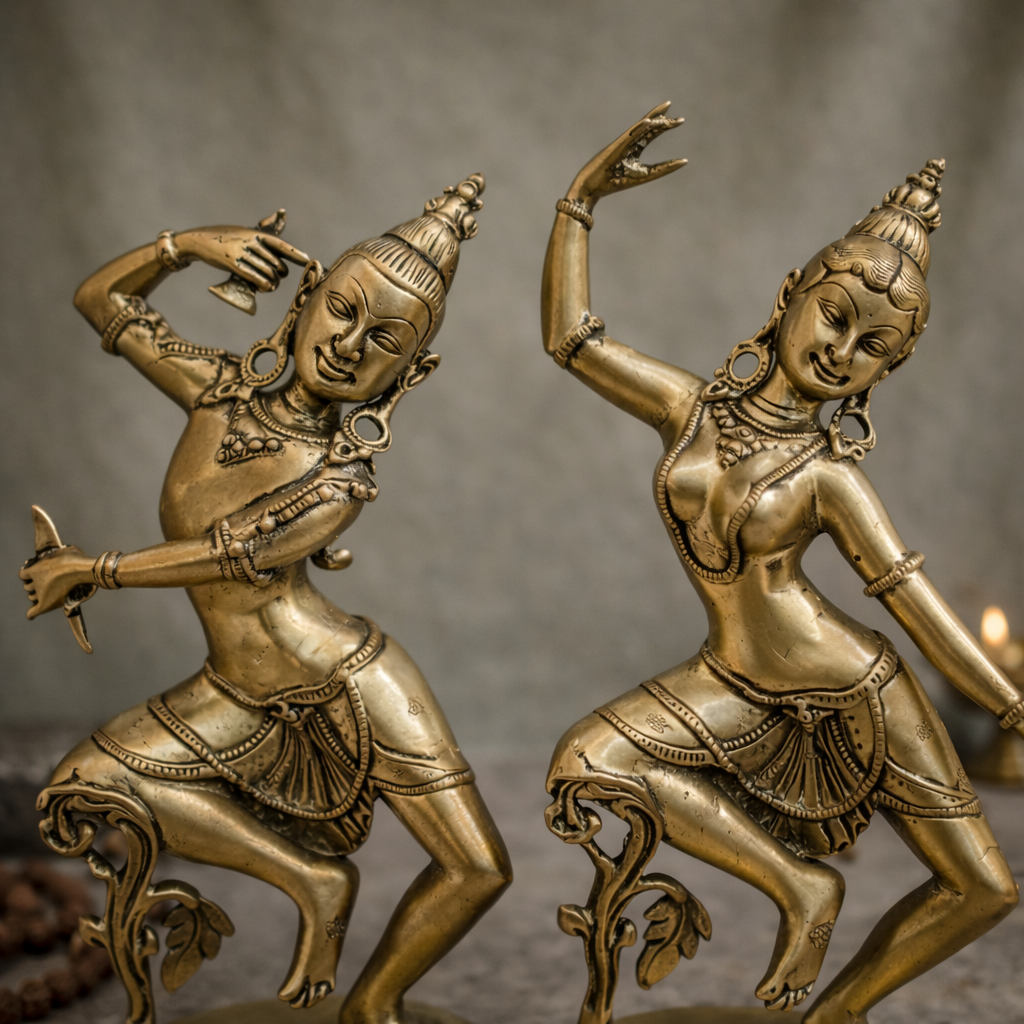 Shiv Parvati Dancing Brass Statue for Décor