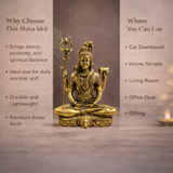 Shiva Murti | Brass Superfine Finish | Serene Meditation Form | 3"