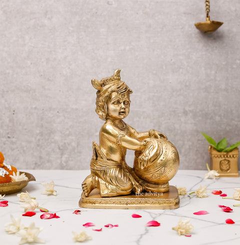 Brass Lord Krishna - Baal Gopal With Butter