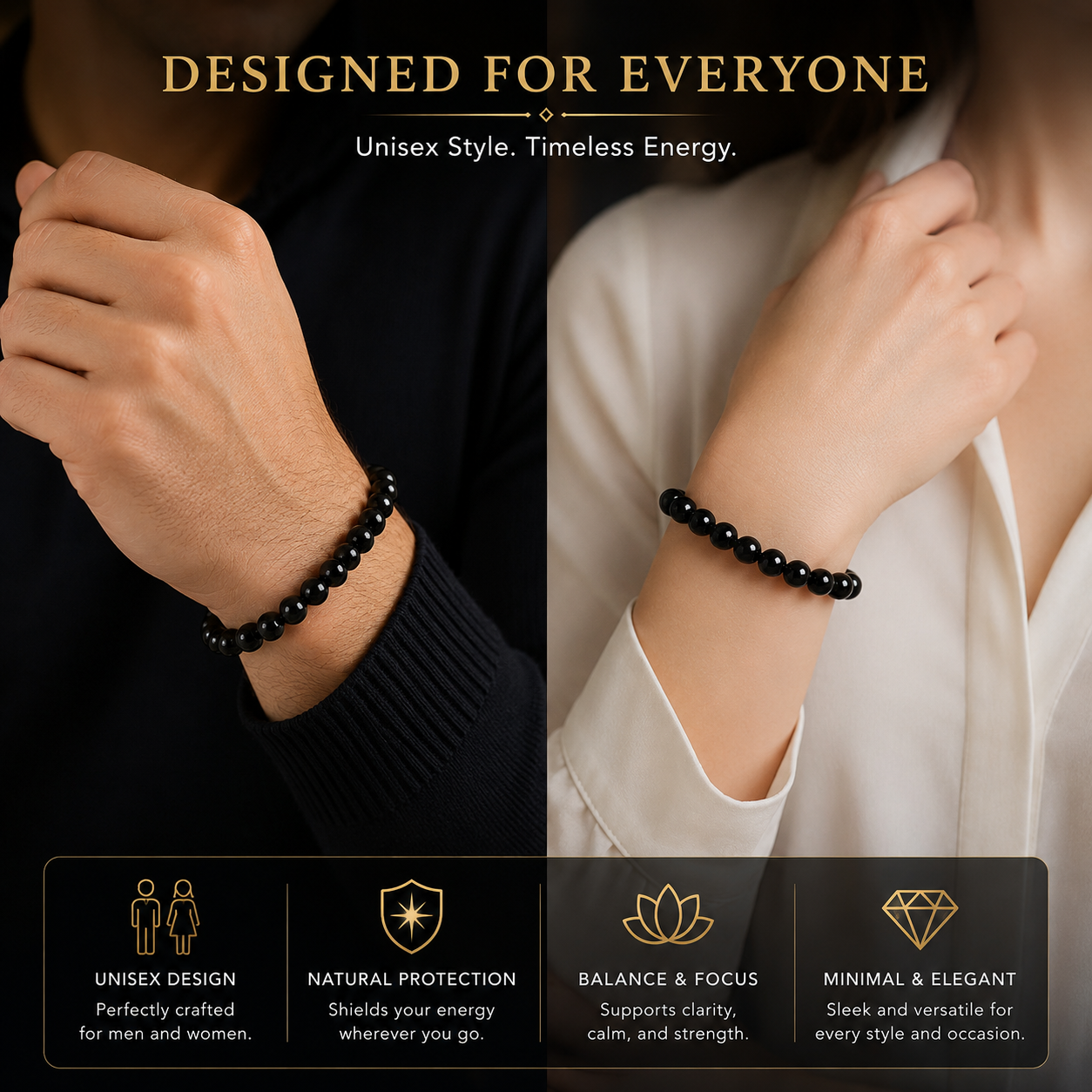 Natural Onyx Bracelet for Protection, Strength & Inner Stability