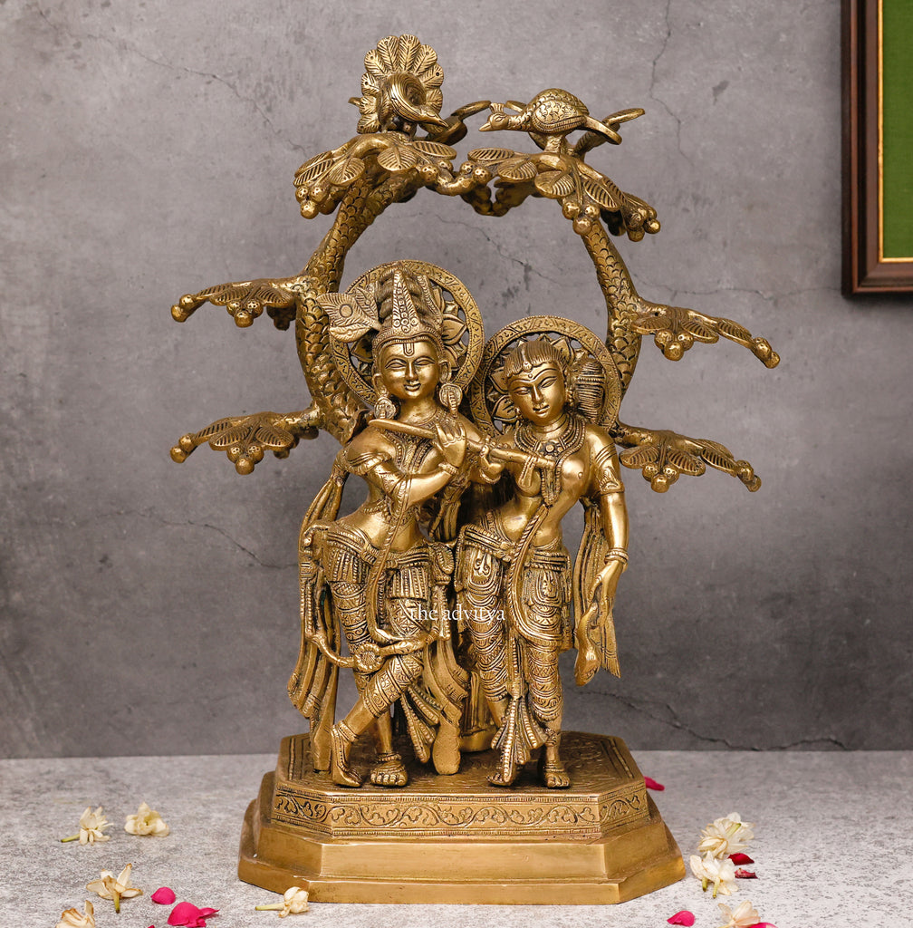 Radheshyaam,Madhavrada,Radha-Krishna,Yamunakrrishna,Brass Radha Krishna Under Sacred Tree