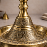 Peacock Venu Lamp | Five Wick Diya | Brass Diya | Pooja & Decor | 35.5 Inches