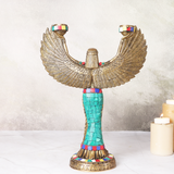 Vintage Egyptian Goddess Candle Stand With Mosaic Work