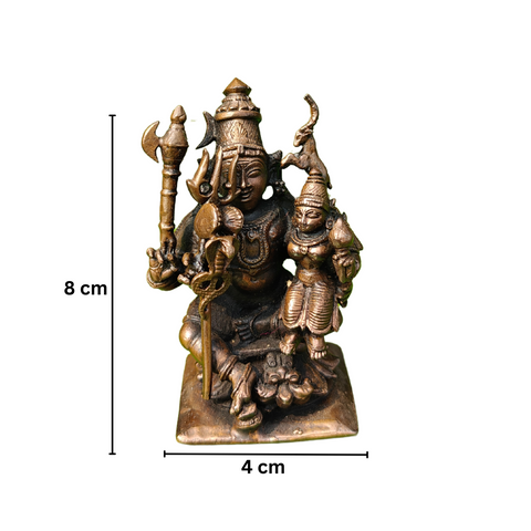 Copper Lord Shiva and Goddess Parvati Idol