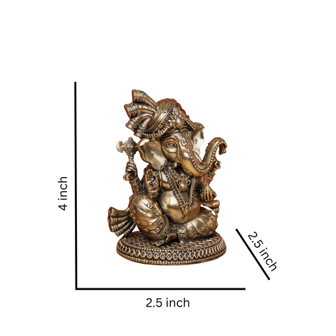 Superfine Pagdi Ganesh in Brass