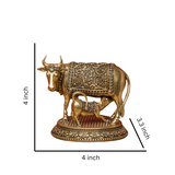 Superfine Cow with Calf Murti for Puja and Décor