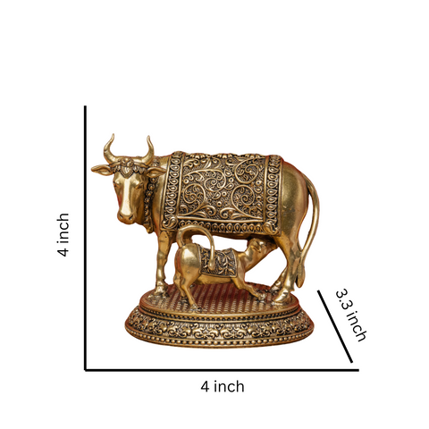 Superfine Cow with Calf Murti for Puja and Décor