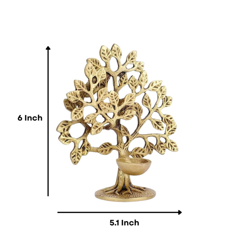 Brass Kalpvriksha Diya/Lamp for Pooja & Decor