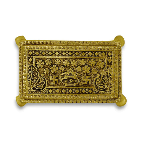 Brass Swastik/Kalash Patla for Pooja (Small)
