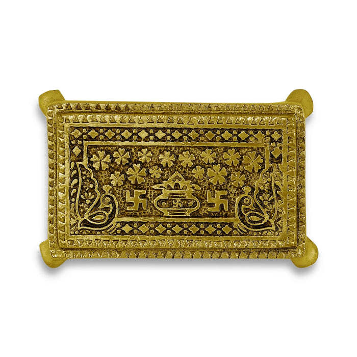 Brass Swastik/Kalash Patla/Chowki for Pooja (Medium)