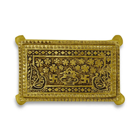 Brass Swastik/Kalash Patla/Chowki for Pooja (Medium)