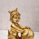 Brass Lord Krishna - Baal Gopal idol With Butter