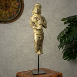 Mohenjo Daro Woman Wooden Statue on Iron Stand (Earthy)