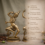 Shiv Parvati Dancing Brass Statue for Décor
