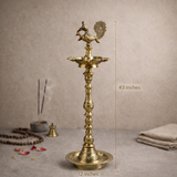 Peacock Deepam | Brass Lamp| Five Bati | Decor & Pooja | 43 Inches