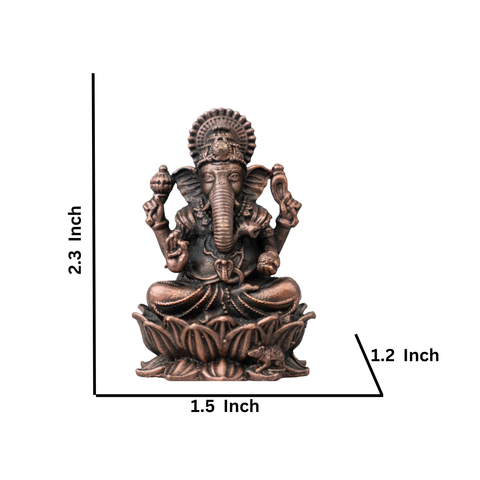 Copper Ganesha On Lotus