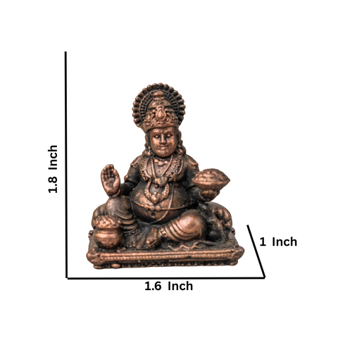 Copper Maharaja Kuber Miniature Idol