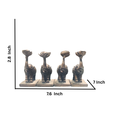 Copper Elephant Set Of 4