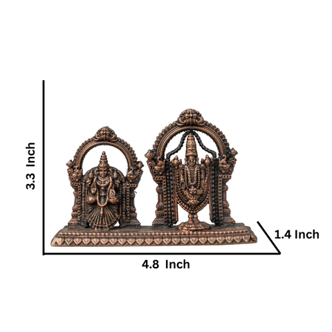 Copper Tirupati Balaji Laxmi Venkateshwara Statue