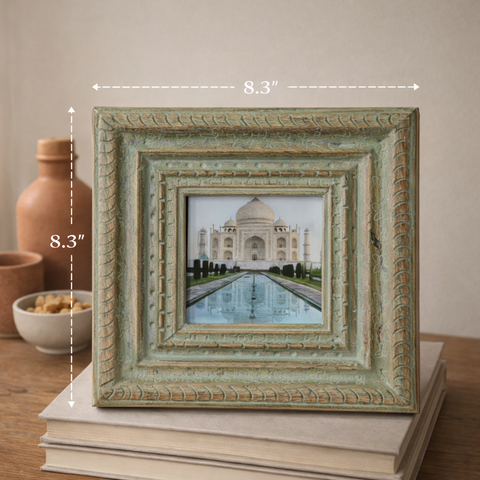 Photo Frame for Table & Wall | Wooden Make | Pastel Green | 8.3 Inch