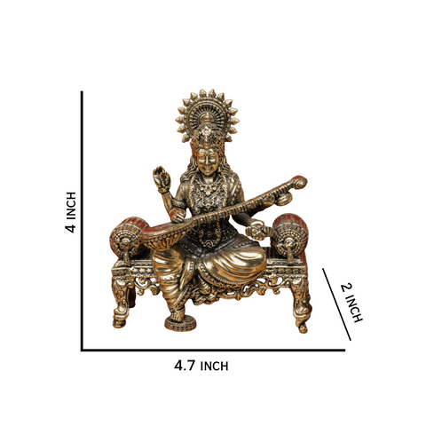 Superfine Brass Saraswati Statue