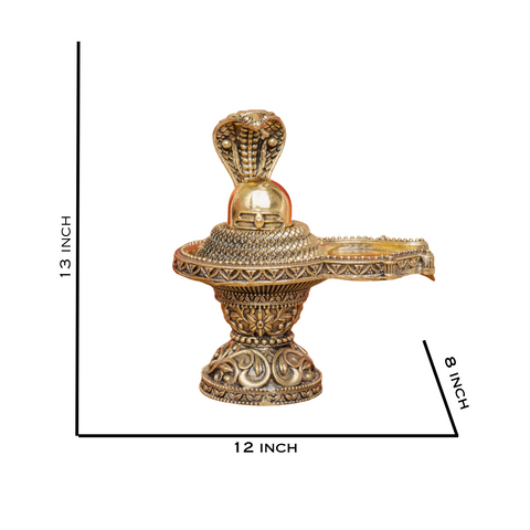 Superfine Brass Shivalinga with Protecting Naag Statue