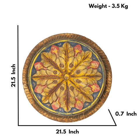 Mandala hand-painted wooden plate