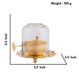 Brass Akhand Jyot Diya With Adjustable Bati Knob(Small |90 ML)