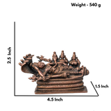 Copper Vishnu Sleeping on Base with Sheshnaag
