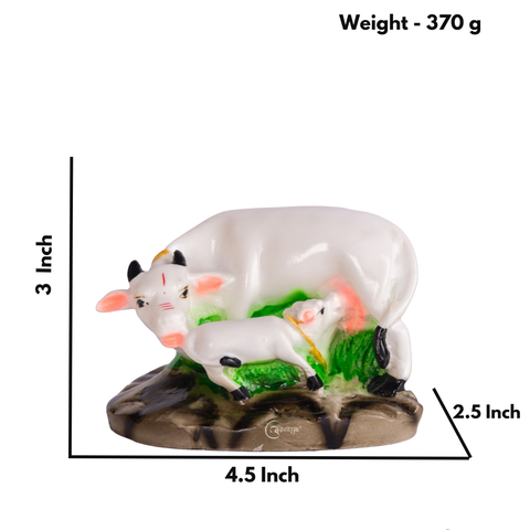 Marble Dust Cow with Calf Idol