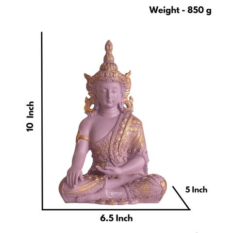 Resin Gautam Buddha Statue (Pastel Pink)
