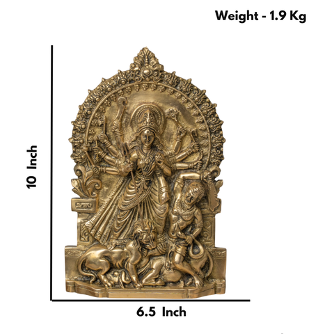 Brass Durga Wall Hanging Plate