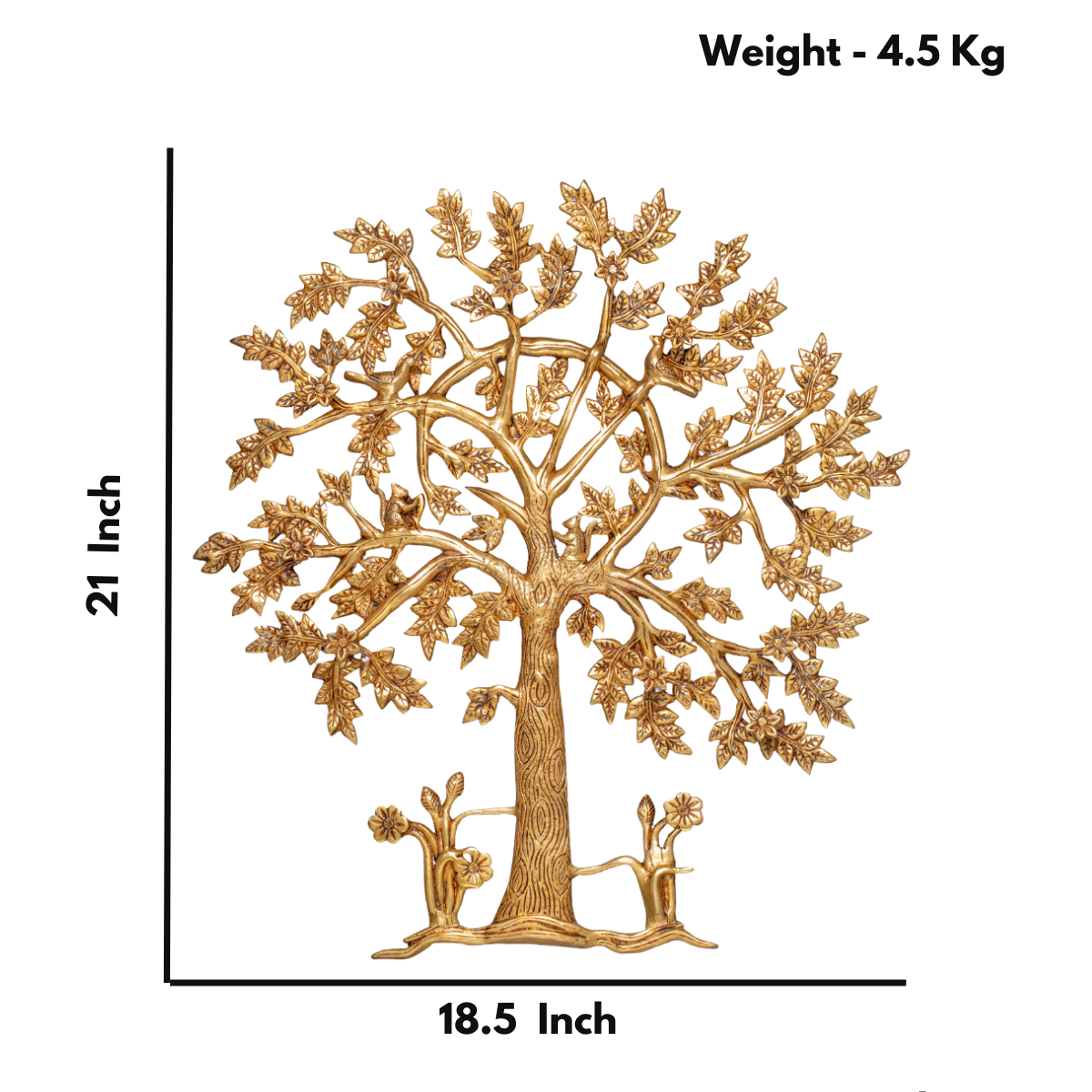 Brass Kalpvriksha tree Wall Hanging  With Birds