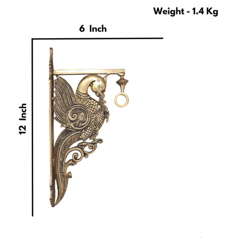 Brass Parrot Wall Hanging Bracket (Hook)